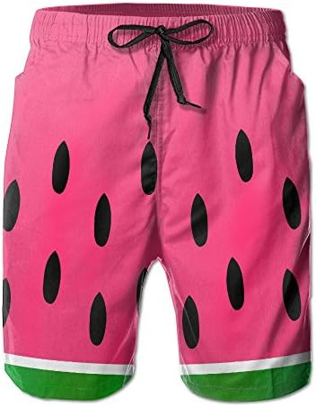 ZDTSQWY Summer Watermelon Mens Swim-trunks Quick Dry Personality Surf Board Beach Home Shorts With Pocket Medium
