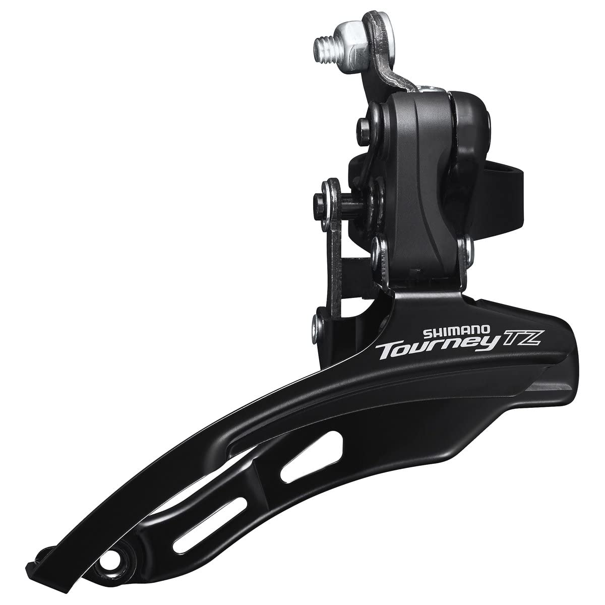 Shimano FD-TZ500 6-speed MTB front derailleur, down swing, down pull, 28.6mm, 66-69, 42T