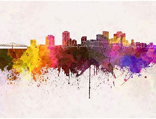 Amazon Com Doppelganger33 Ltd Painting Cityscape New Orleans Skyline Paint Splash Art Large Art Print Poster Wall Decor 18x24 Inch Posters Prints