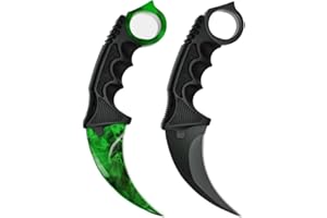ZLIXING 2 Pieces Karambit Knife Trainer Dull Fixed Blade Practice Training Hunting Knives with Sheath Cool Stuff Gadgets Men Gifts Idea for Csgo