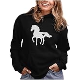 Tstars Infinity Love Horse Hoodie for Women and Teen Girls Equestrian Horseback Riding Gift Idea Sweatshirt with Horses