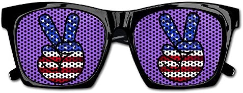 US Flag Peace Hand Sign Mens/Womens Resin Sunglasses - Classic Full Frame Style