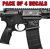 4x 300 Blackout BLK AR15 Lower Graphic - Spartan Style .300 AAC AR Decal (Gun Metal Grey)