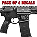 4x 300 Blackout BLK AR15 Lower Graphic - Spartan Style .300 AAC AR Decal (Gun Metal Grey)