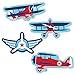 Big Dot of Happiness Taking Flight - Airplane - Shaped Vintage Plane Baby Shower or Birthday Party Cut-Outs - 24 Count primary