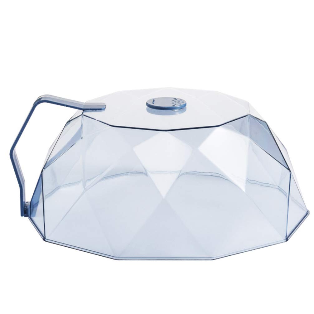 OSALADI Microwave Plate Cover Microwave Splatter Cover Splatter Guard Microwave Cover for Food with Handle (Dark Blue)