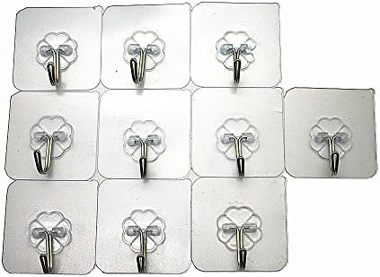 Command Hooks Transparent Heavy Duty Command Hook Wall Mount Hanging Command Hooks Bathroom Kitchen Decorative Command Hooks (10)