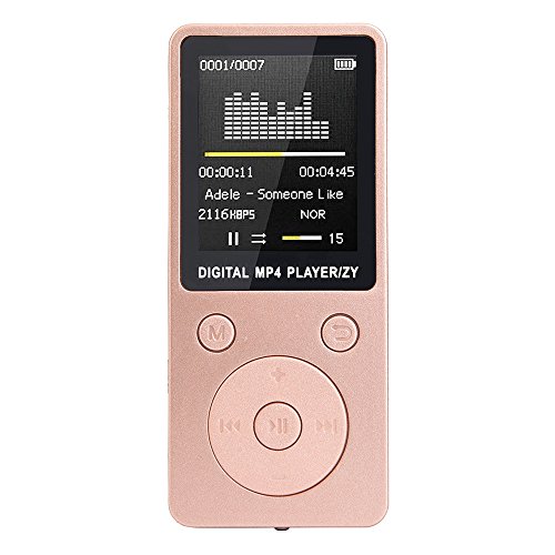 Fenleo MP3/MP4 Music Player, Portable Audio Player with Photo Viewer, FM Radio, Built-in Microphone, Voice Recorder, E-book, 1.8’’ Screen, 32G TF Card Support(not included) with Headphone & Data Cable