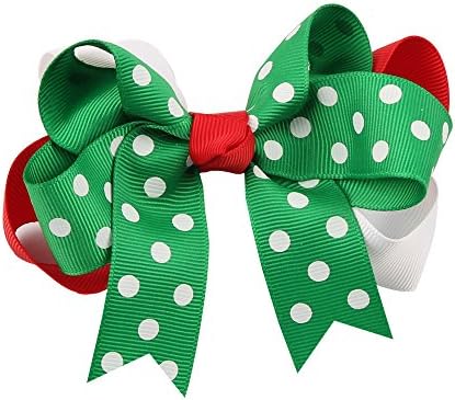 Welandtech Christmas Gift 5'' Hair Bows Baby Girl Barrettes Ribbon Clips (4#)