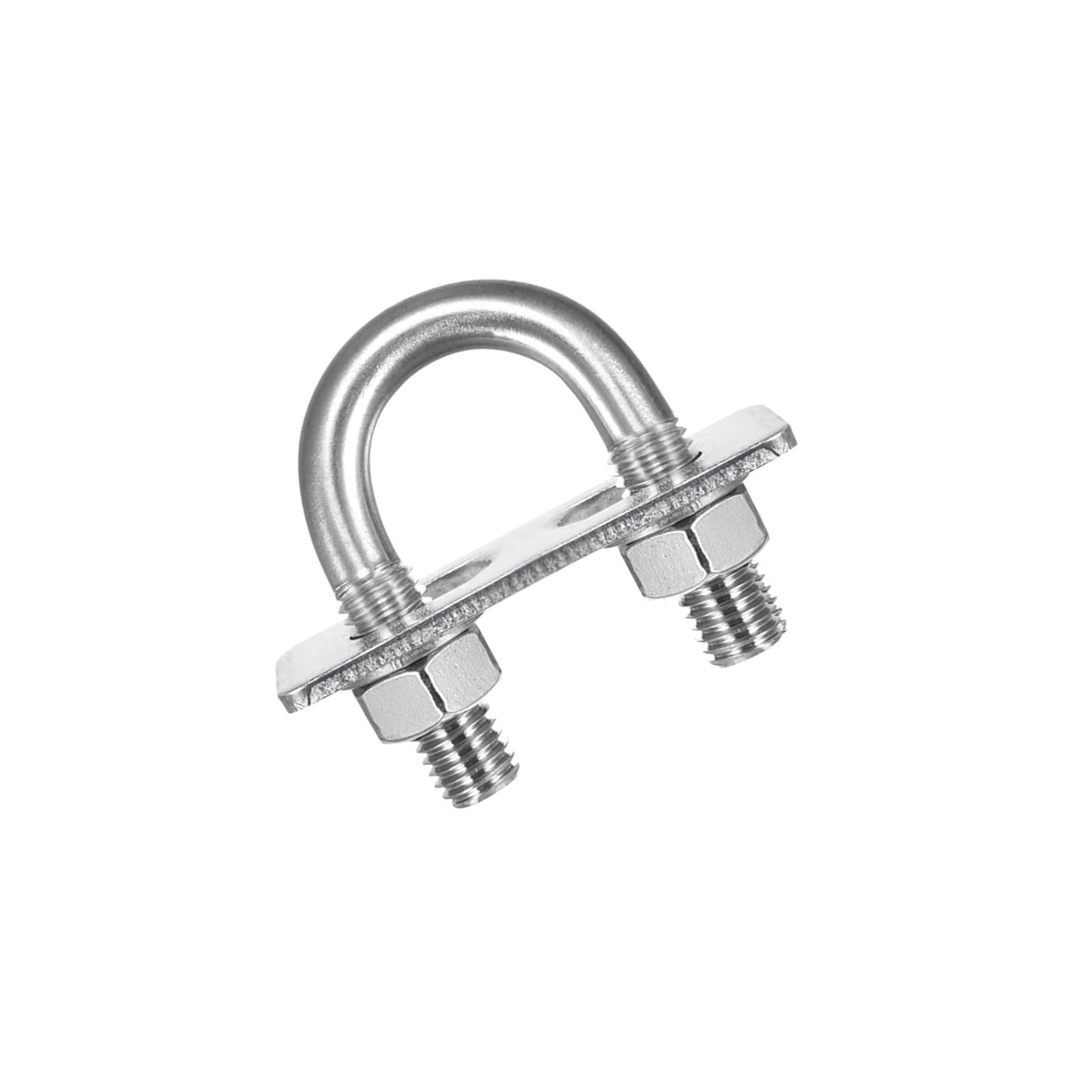 MACHSWON Round U-Bolt,1 Set 304 Stainless Steel M10 U Bolts 27mm(1.06") Inner Width 56mm Length with Nuts and Frame Plate for Automobiles Boat Trailer