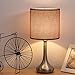 HAITRAL Table Lamps Set of 2 - Vintage Nightstand Lamps, Small Bedside Desk Lamps for Bedroom, Living Room, College Dorm, Kids Room with Metal Base and Fabric Lamp Shade - Dark Red (HT-BTL06-2R)