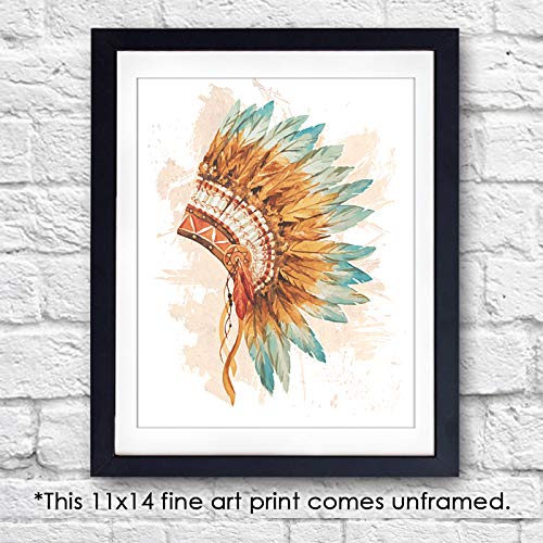 Headdress Art Print - Unframed - 11x14
