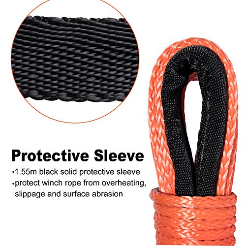 image for Yoursme Nylon Synthetic Winch Cable Rope with Sheath for SUV ATV UTV W