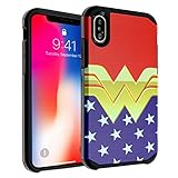 iPhone X Case, DURARMOR DC Comics Wonder Woman Dual Layer Hybrid ShockProof Ultra Slim Fit Armor Air Cushion Defender Protector Cover for iPhone X Wonder Woman