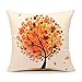 Autumn Fall Tree Cotton Linen Square Throw Pillow Case Decorative Cushion Cover Pillowcase Cushion Case for Sofa 18 x 18