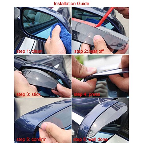 ZYHW Pair Smoke Flexible PVC Plastic Rear View Side Mirror Sun Visor Shade Rain Shield Board Universal For Car Truck