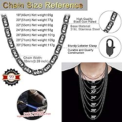 Black Necklace Byzantine Chains Necklace Male 10mm