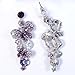 EVER FAITH Elegant Butterfly Silver-Tone Purple Austrian Crystal Necklace Earrings Set