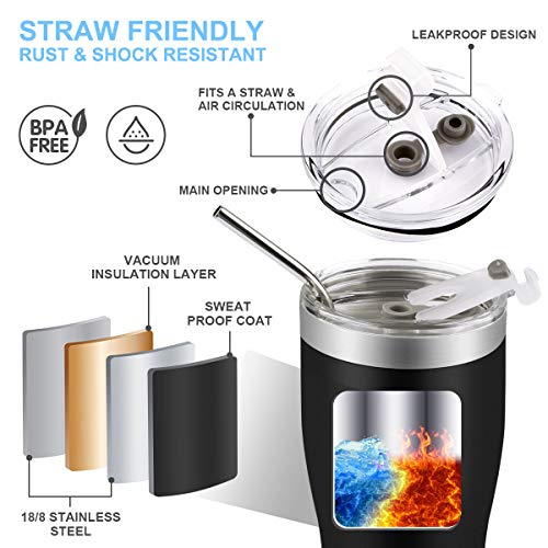 30oz and 20oz Tumbler with Straw, 2 Packs Stainless Steel Insulated Tumblers, Double Wall Vacuum