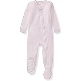 Burt's Bees Baby unisex-baby Honeysoft Sleeper Pajamas, Zip Front Non-slip Footed Footie Pjs, Organic Cotton & Lyocell