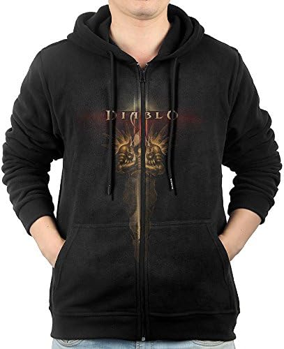 Men's Diablo III Zip Hoodie Sweatshirt With Kangaroo Pocket