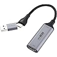 ELUTENG Video Capture Card, 4K HDMI to 1080P USB-A/USB-C Video Recording Card for Gaming, Video Streaming, Conference & TV Recording, Compatible with Windows, Linux, Android
