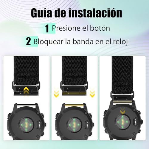 Elastic Watch Band for Garmin Fenix 8 51mm/Fenix 7X/7X Pro Fenix 6X/6X Pro/Fenix 5X/5X Plus/Fenix 3/3 HR QuickFit 26mm Watch Strap Nylon Sport Straps