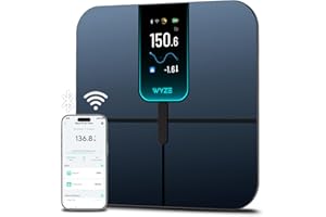 Wyze Scale Ultra, Smart Scale with 4.3" Color Display, Digital Bathroom Scale for Body Weight BMI Muscle Mass Composition, Wi-Fi & Bluetooth Body Fat Scale with Heart Rate, 400 lbs (Black)