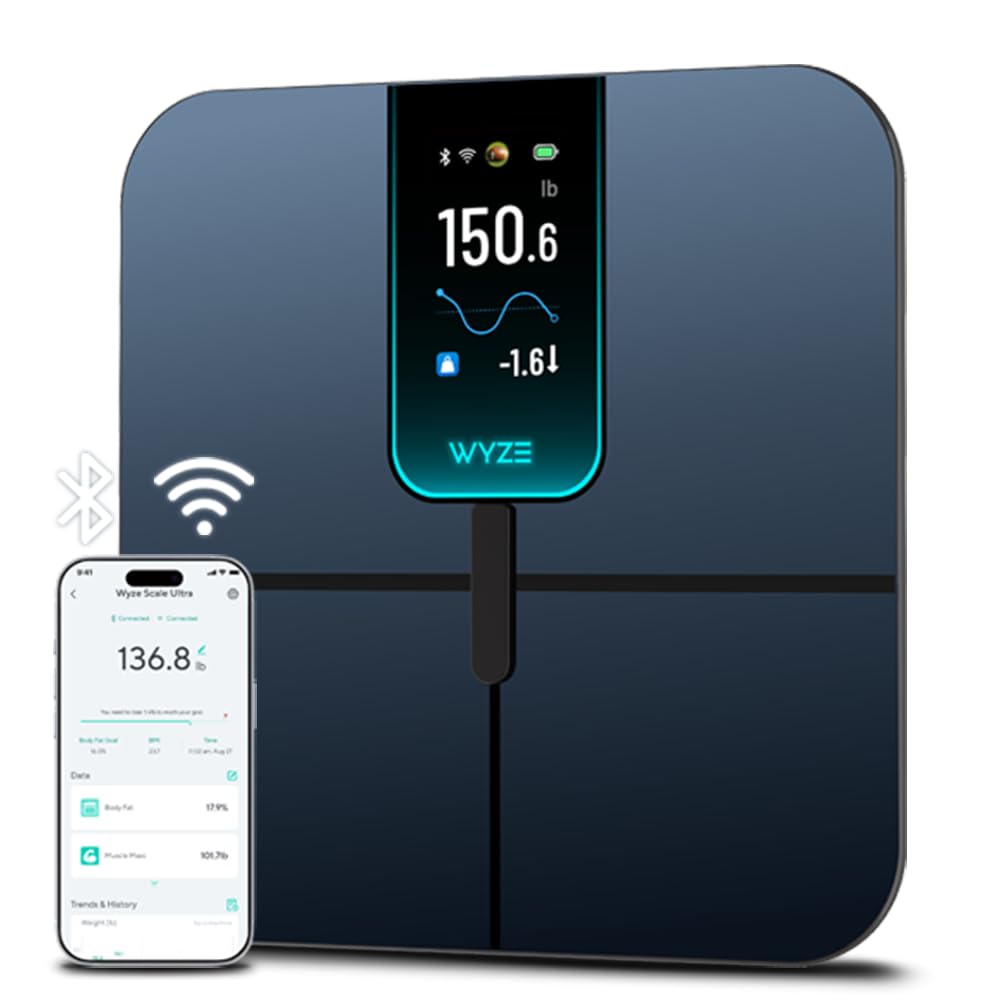 Photo 1 of **TURNS ON**
Wyze Scale Ultra, Smart Scale with 4.3" Color Display, Digital Bathroom Scale for Body Weight BMI Muscle Mass Composition, Wi-Fi & Bluetooth Body Fat Scale with Heart Rate, 400 lbs (Black)