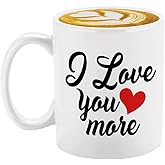 Veracco I Love You More White Ceramic Coffee Mug For Her His Birthday Gift Birthday Present Of Together Anniversary & Valentines Day Gift (White, Ceramic)