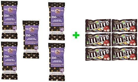 Empact Maple Licious Protein And Energy Bar 1.26OZ (Pack of 25) + (6 Pack of M&amp;M Milk Chocolate 1.69oz)