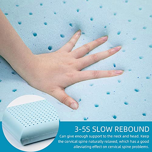 Memory Foam Pillows, Gel Cooling Ventilated Neck Support Pillow for Sleeping, Contour Orthopedic Cervical Pillow for Neck Shoulder Pain Relieve, Ergonomic Bed Pillow for Side, Back and Stomach Sleeper