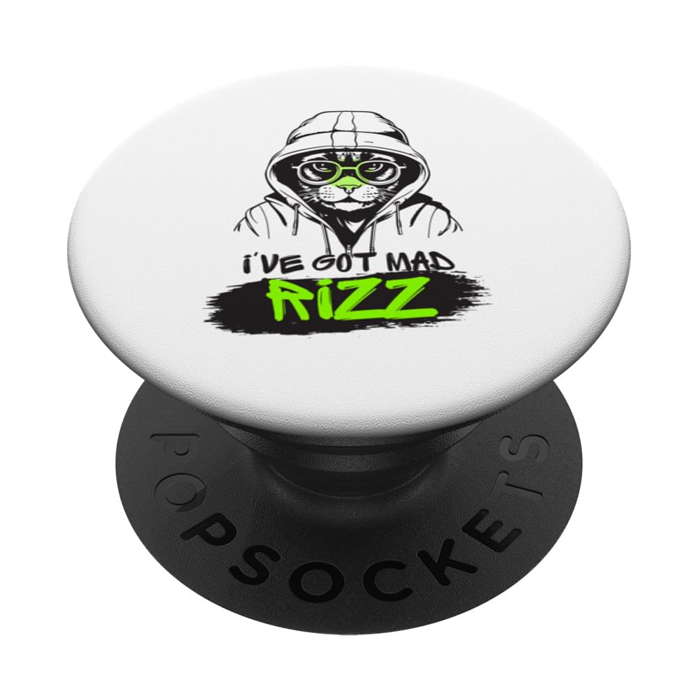 Rizz Teen Cat - Cute Rizz Design with Cat PopSockets Swappable PopGrip