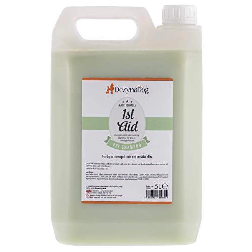 DezynaDog Magic Formula 1st Aid Medicated Dog Shampoo for Itchy Skin - Dog Shampoo Sensitive Skin - Itchy Dog Shampoo - Helps to Remedy Dry Skin & Dull Coats - Gentle & Moisturising Formula, 5 Litre