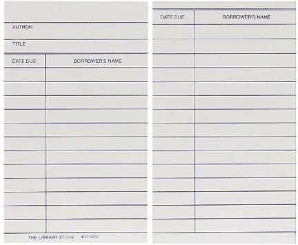 Amazon Com The Library Store Book Cards Medium Weight 100 Per Package Library Book Cards Office Products