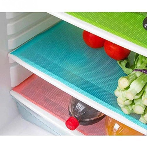 Yosoo 4 pcs/set 29cm45cm Fashion Refrigerator pad Antibacterial antifouling Mildew Moisture absorption Preserving Pad Refrigerator Mats Fridge Base Cushion (Green)
