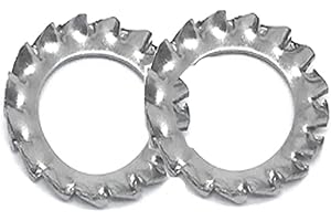 ZLYY STORE 100PCS 304 Stainless Steel External Tooth Star Lock Washers Circlip Snap Spring Ring Assortment Kit（M6）