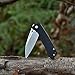 TANGRAM Folding Pocket Knife 3.35 inches Drop Point Sharp Blade Liner Lock Black G10 Handle Knife,AZO Santa Fe TG3002A1