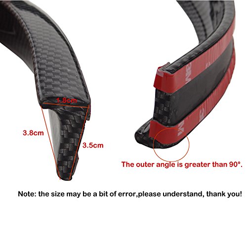 Hanperal Universal PU Trunk Lip Spoiler or Roof Spoiler Body Kit Trim Sticker, 4.5ft (145cm/1.4m), Carbon Fiber Pattern - Thumbnail 4