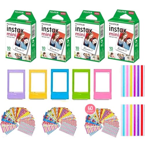 Fujifilm Instax Mini Instant Camera Film: 40 Shoots Total, (10 Sheets x 4) Includes 5 