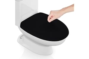 AZHCHKE Stretch Spandex Toilet Lid Cover, Thick Toilet Seat Cover for Bathroom, Washable Soft Toilet Cover, Fits Most Toilet Lids, Black