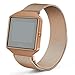 Hagibis Compatibl Fitbit Blaze Band with New Metal Frame Milanese Stainless Steel Bracelet Strap Magnet Lock Band for Fitbit Blaze Smart Watch-Small Large Black Sliver Rose Gold (Rose Gold, Large)