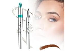 BYSKU Magic Eyebrow Pencil, 2024 Upgraded 3D Waterproof Microblading Eyebrow Pencil Contouring Pen, 4 Tipped Precise Brow Pen, Natural Fine Stroke Microblading Eyebrow Pencil (B-Dark Brown)