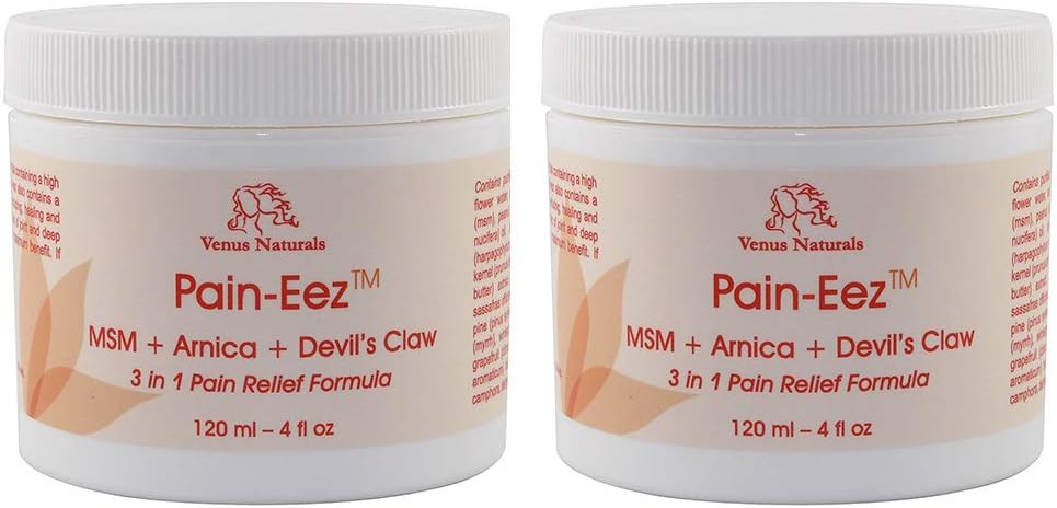 Pain-EEZ All Natural Pain Relief Cream with MSM, Arnica and Devil's Claw, 2-4oz Jars