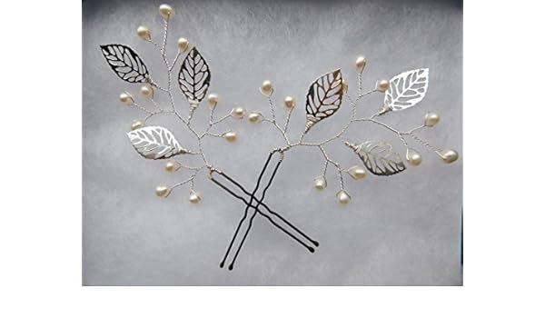 Rustic Wedding Hair Accessories By West Coast Jewelry Silver Leaf