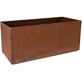 Nice Planter Corten Steel Trough Planter, 16" x 46" x 16"
