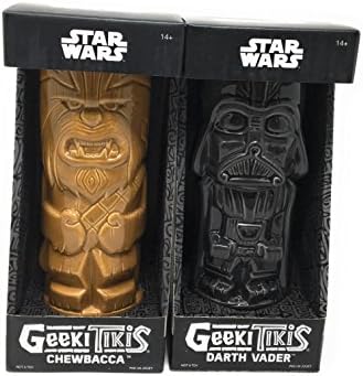 ThinkGeek Star Wars Geeki Tiki Bundle. Star Wars Tiki Bundle includes 14 oz Darth Vader Tiki Mug and 14 oz Chewbacca Tiki Mug