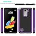 LG Stylo 2 Case, LG Stylo 2 V Case, OEAGO [Drop Protection] [Shock Proof] - Hybrid Dual Layer Rubber Plastic Impact Defender Hard Case Cover Shell for LG Stylo 2 / LG Stylo 2 V/LG Stylus 2 - Purple