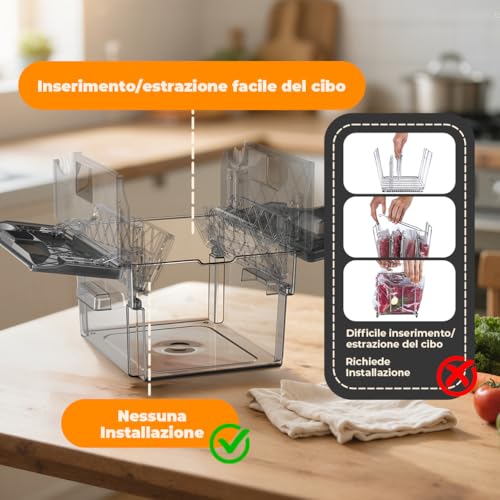 Sous Vide Container with Lid and Built-in Grill Double Opening Design Allows 11L Grey Sous Vide for Most Sous Vide
