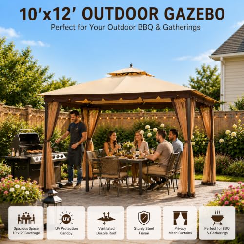 Bezseller 10x12 Outdoor Gazebo Review: Double Roof Shelter with Mesh Walls image 21